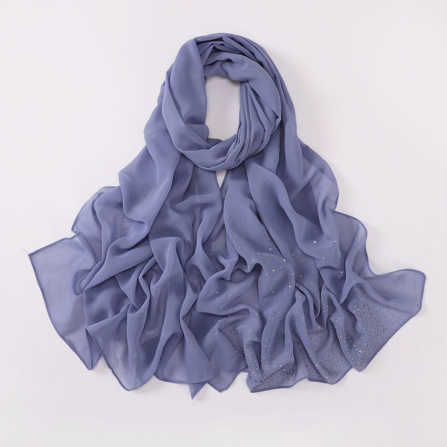 Irregular Starry Rhinestone Chiffon Hui Indonesian Scarfs