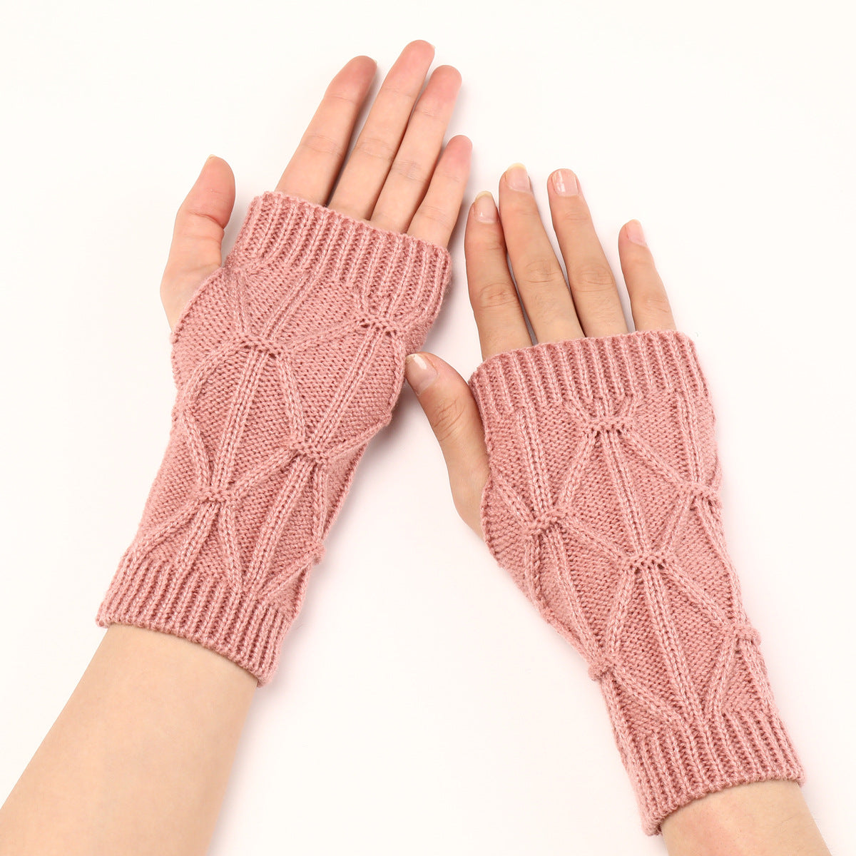 Women's & Men's Rhombus Short Fashion Knitted Wool Keep Gloves