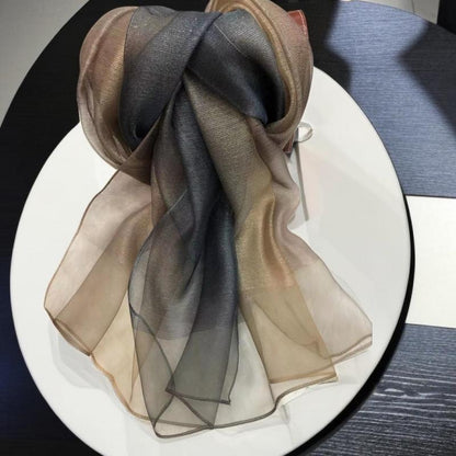 Women's Emulation Silk Fashion Mid-length Gradient Color Scarfs