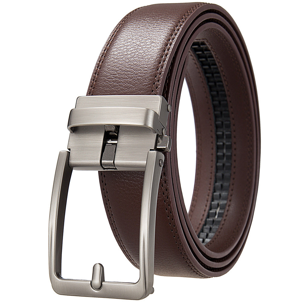 Men's Creative Automatic Buckle Split Leather Belts