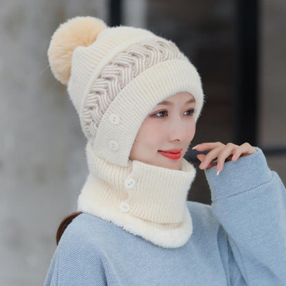 Women's Woolen Korean Style Cute Knitted Hat Cold Protection Earflaps Hats & Caps