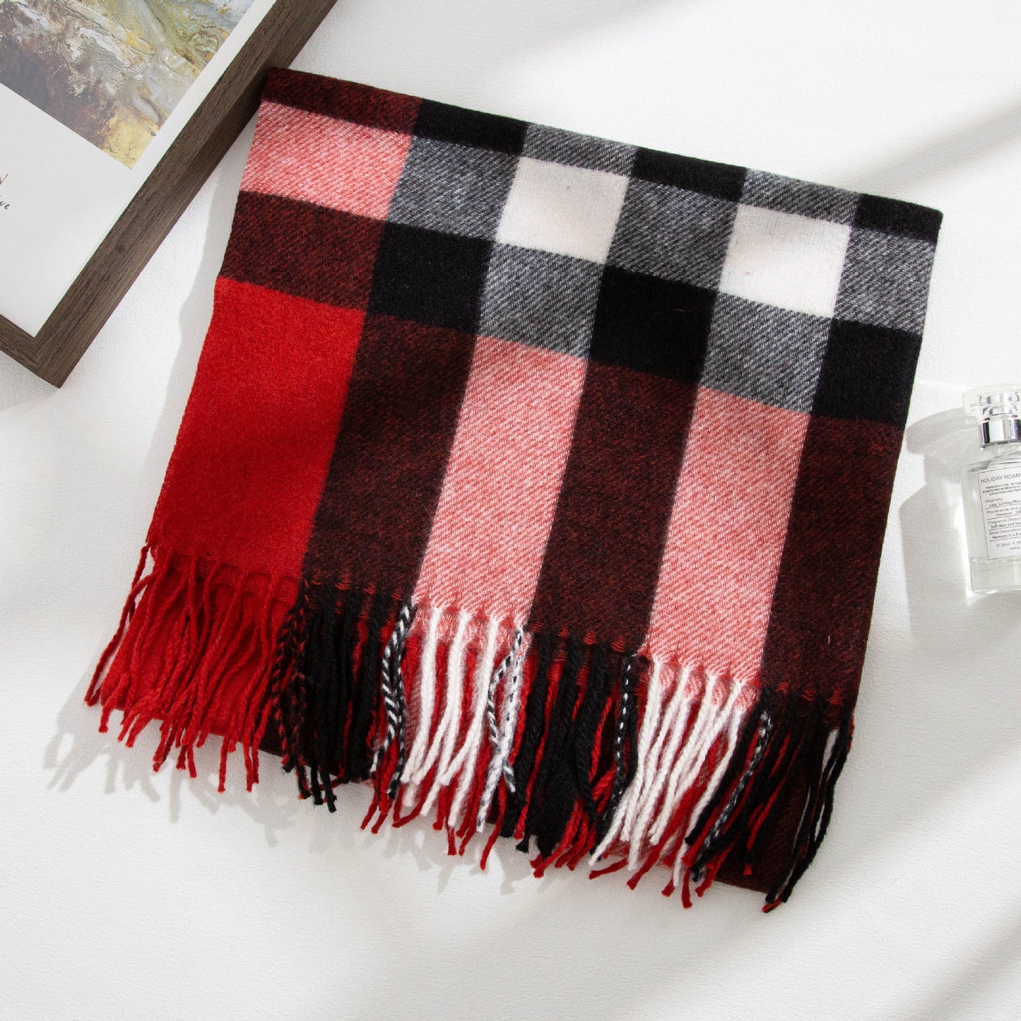 Women's Winter Thick High-grade Wool Double-sided Shawl Scarfs