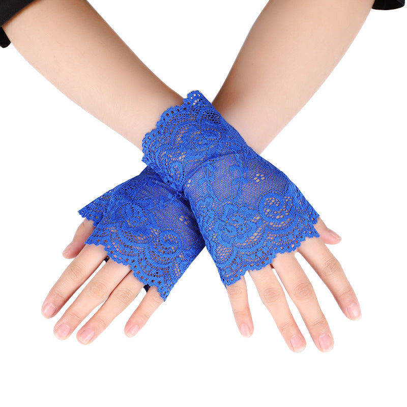 Women's Half Lace Driving Sun Protection Scar Gloves