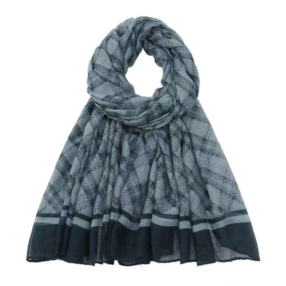 Versatile Vintage Printed Voile Breathable Elegant Lightweight Sun Scarfs