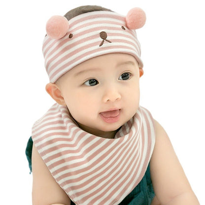 Hat Striped Bear Cotton Cradle Suit Kids' Headwear