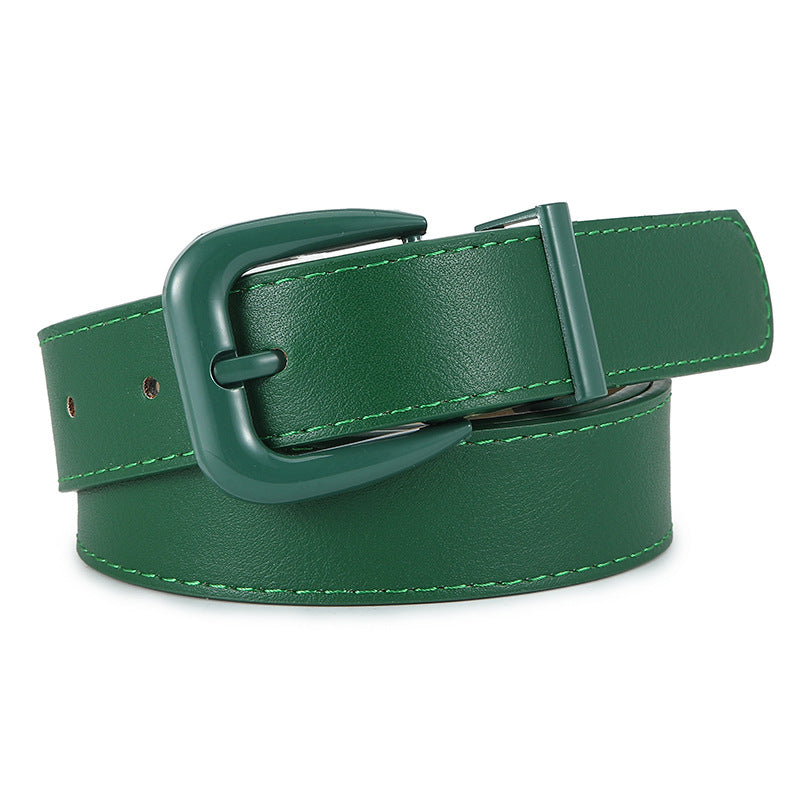 Women's Candy Color Leather High-grade Versatile Decorative Belts