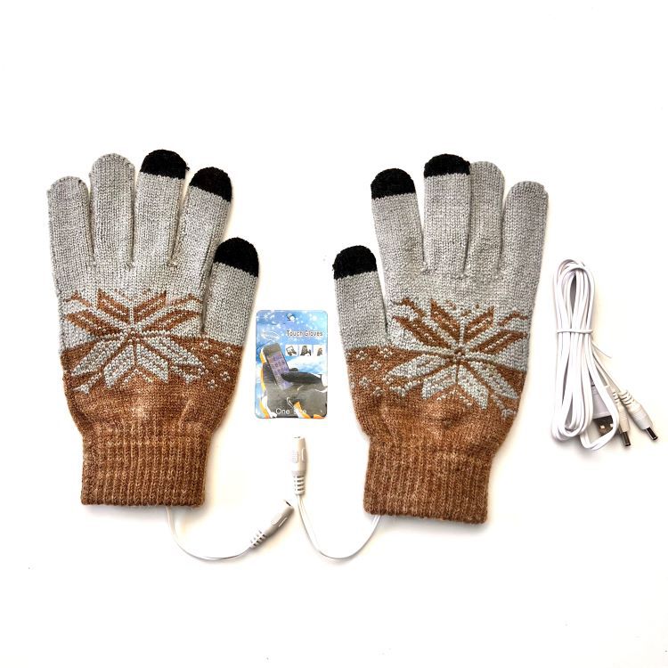 Men's Electric Heating Hand Warming Woven Gloves