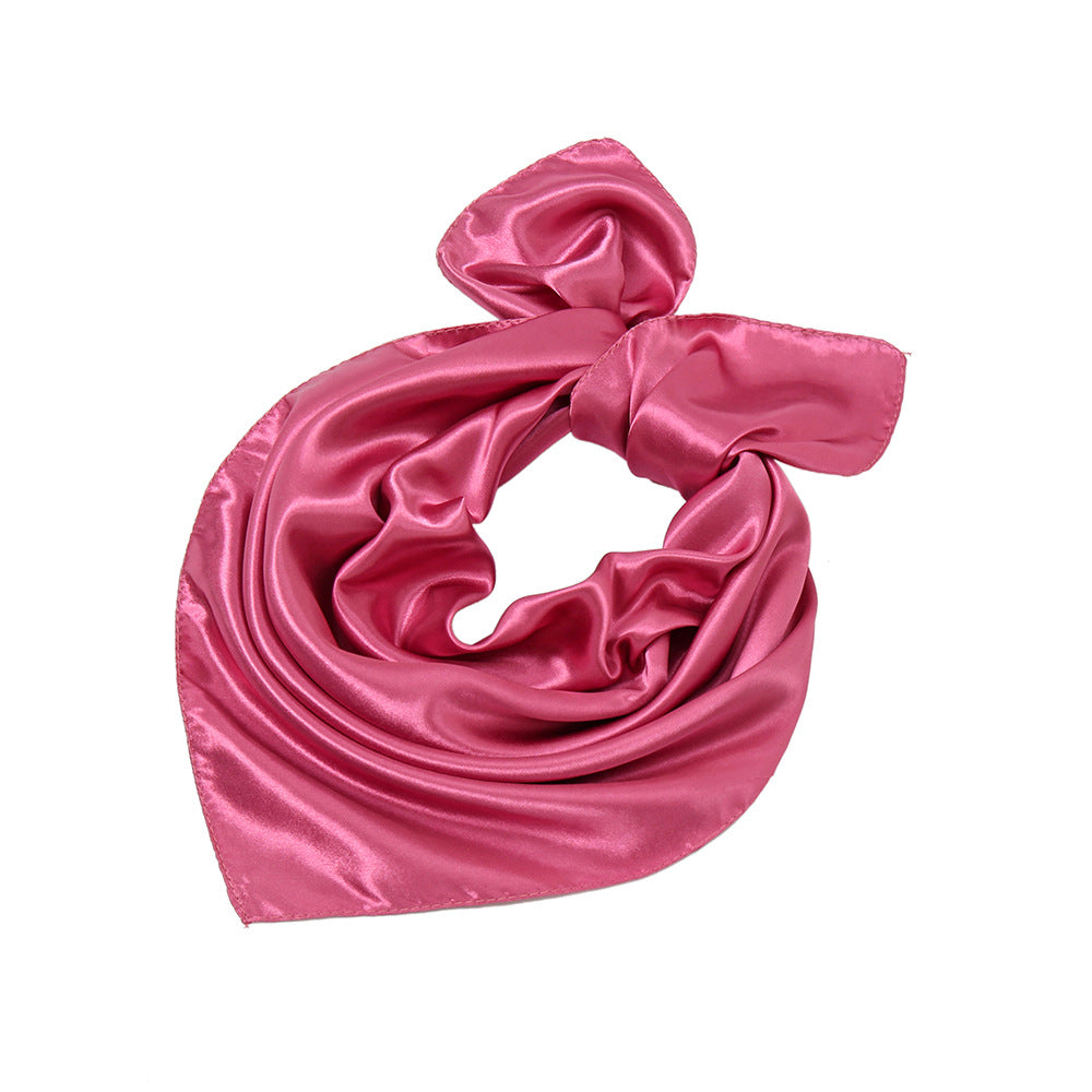 Satin Solid Color Monochrome Professional Square Scarfs