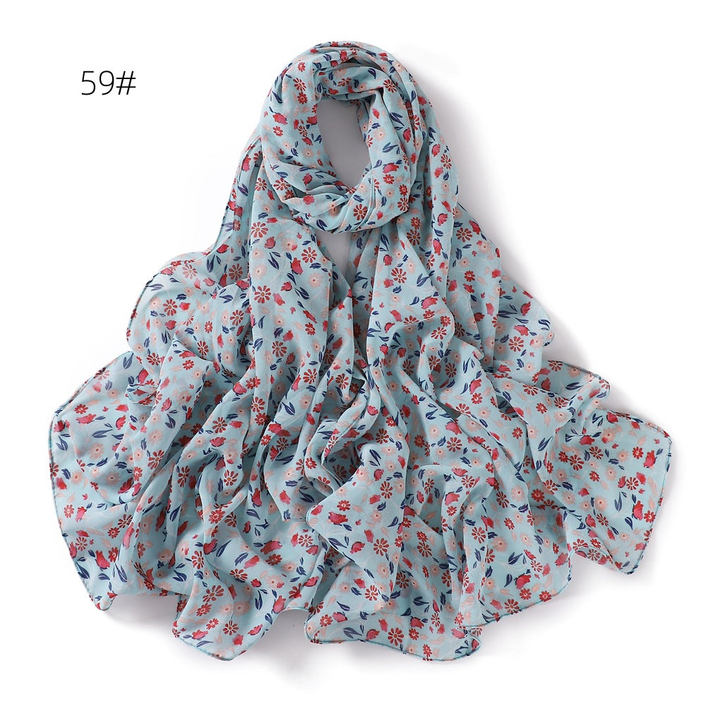 Small Floral Letter Sunscreen Shawl Pearl Scarfs