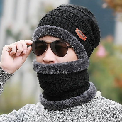 Women's & Men's Knitted Hat Fleece-lined Warm Integrated With Thick Hats & Caps