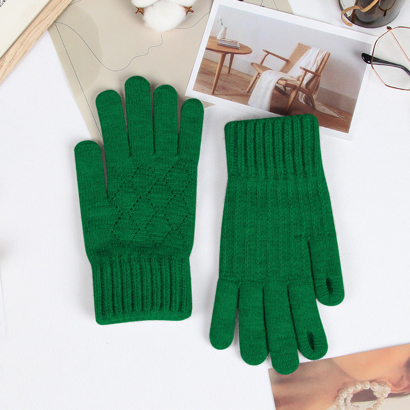 Women's Korean Minority Simple Solid Color Sweet Girly Gloves