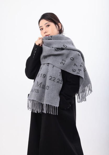 Women's Winter Thick High-grade Wool Double-sided Shawl Scarfs