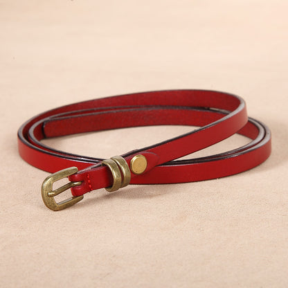 Women's Retro Small Leather Knotted Thin Inner Belts