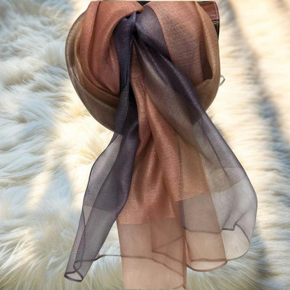 Women's Emulation Silk Fashion Mid-length Gradient Color Scarfs