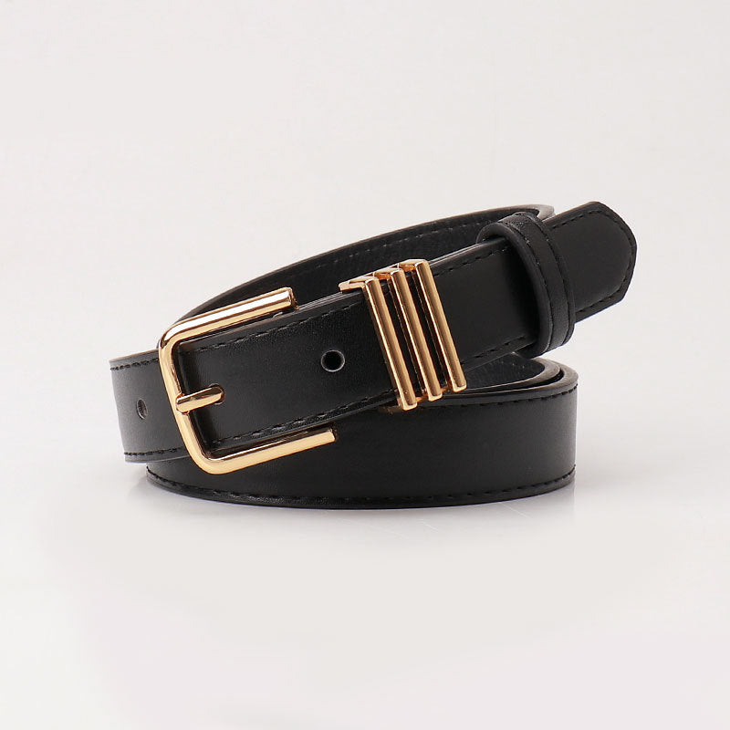 Women's Simple Casual Imitation Leather Pin Buckle Korean Style Belts