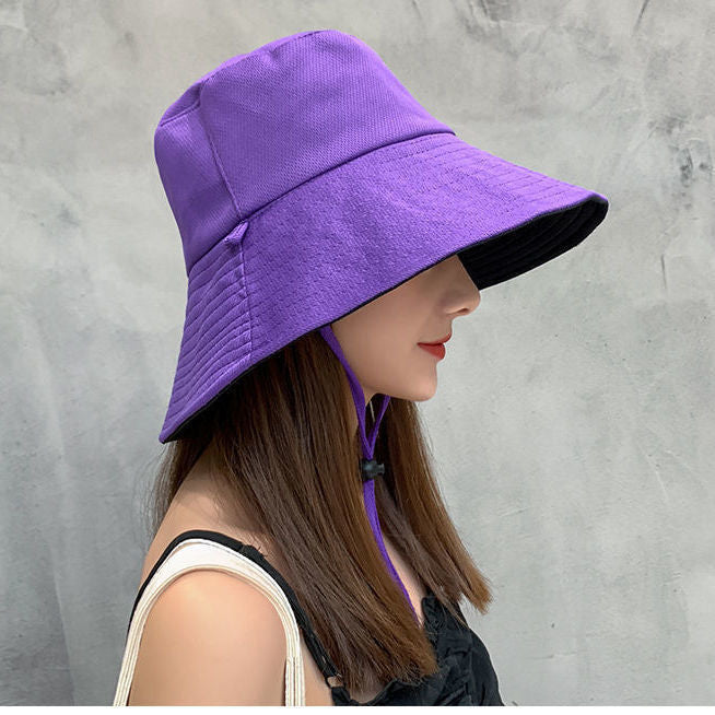 Female Reversible Fisherman Outdoor Bucket Big Hats & Caps