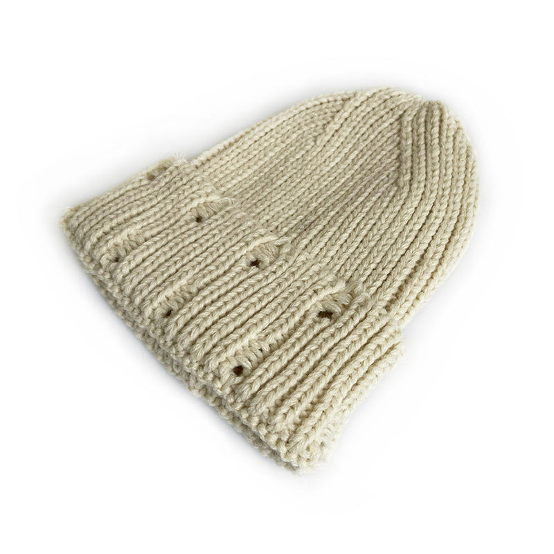 Children's Brother Knitted Hat Fashion Holes Beggar Kids' Headwear