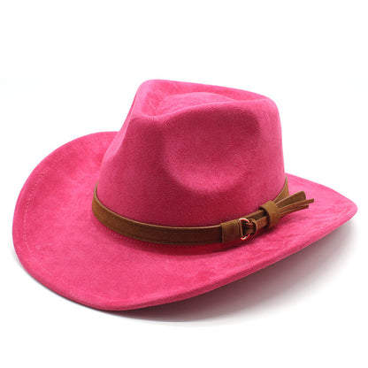 Women's & Men's Woolen Hat Suede Western Denim Top Hats & Caps