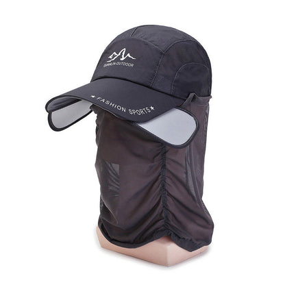 Women's & Men's Neck Protection Pull-out Sun Baseball Retractable Brim Hats & Caps