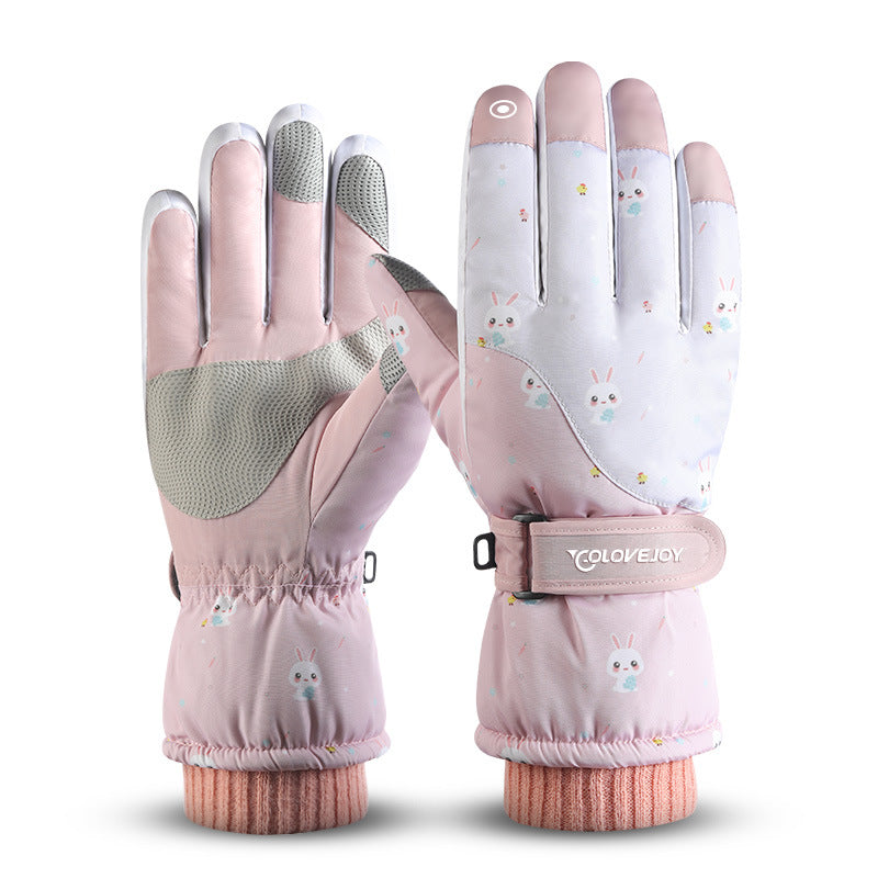 Women's Ski Winter Outdoor Touch Screen Fleece-lined Gloves