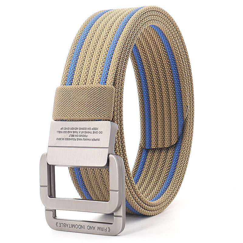 Men's Alloy Double Buckle Korean Weaving Nylon Belts