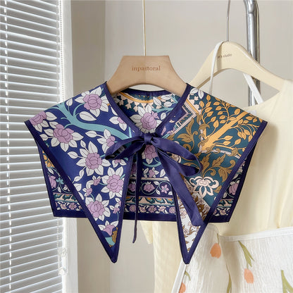 Women's Duplex Printing Shoulder Pad Fake Collar Scarfs