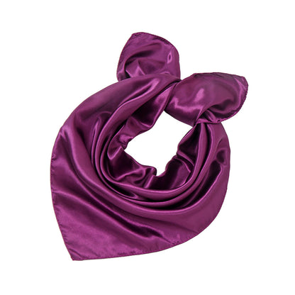 Satin Solid Color Monochrome Professional Square Scarfs