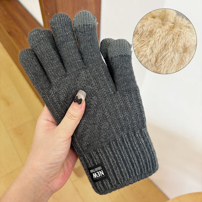 Men's Double Layer Knitting Wool Winter Cold Protection Gloves