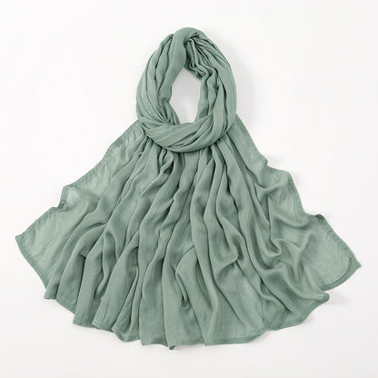 Malay Indonesian Rayon Monochrome Wide-brimmed Thin Scarfs