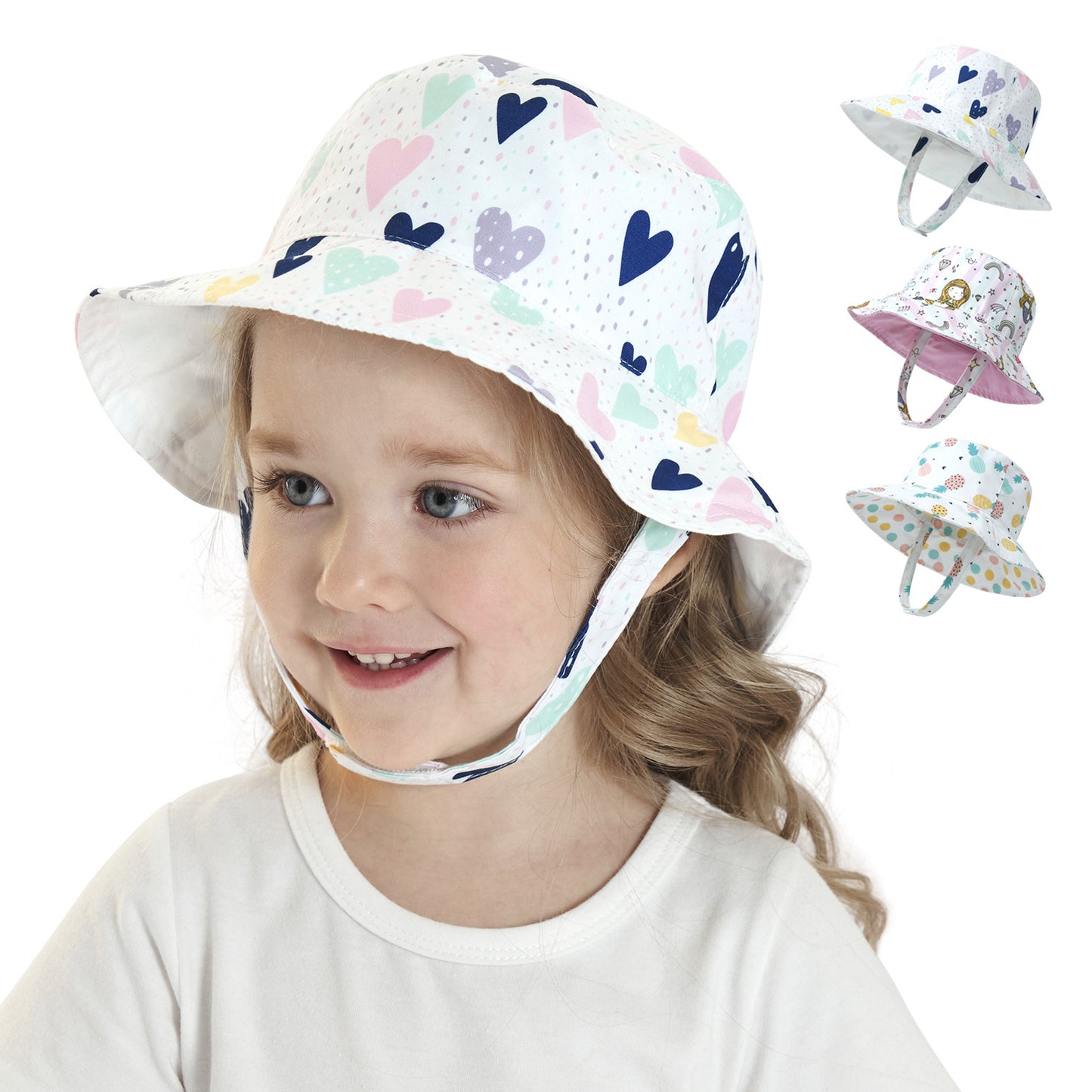 Children's Hat Reversible Sun Outdoor Cartoon Printing Kids' Headwear