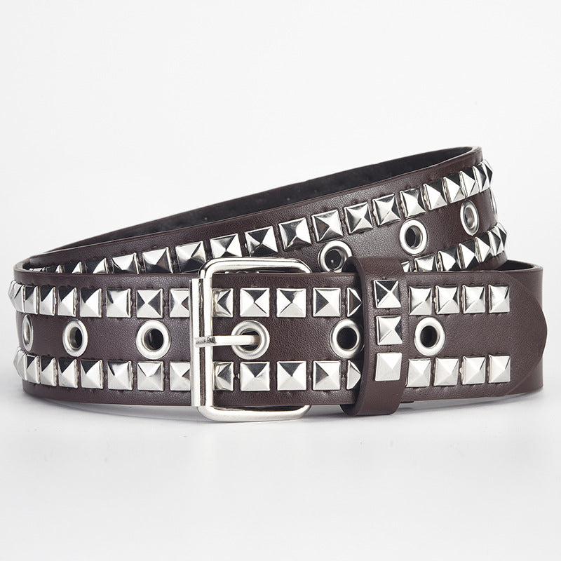 Women's & Men's Rivet Air Eye Pin Buckle Personality Trend Belts