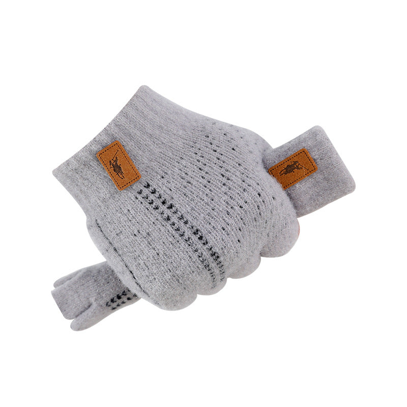 Men's Finger Writing Riding Touch Screen Thickened Gloves