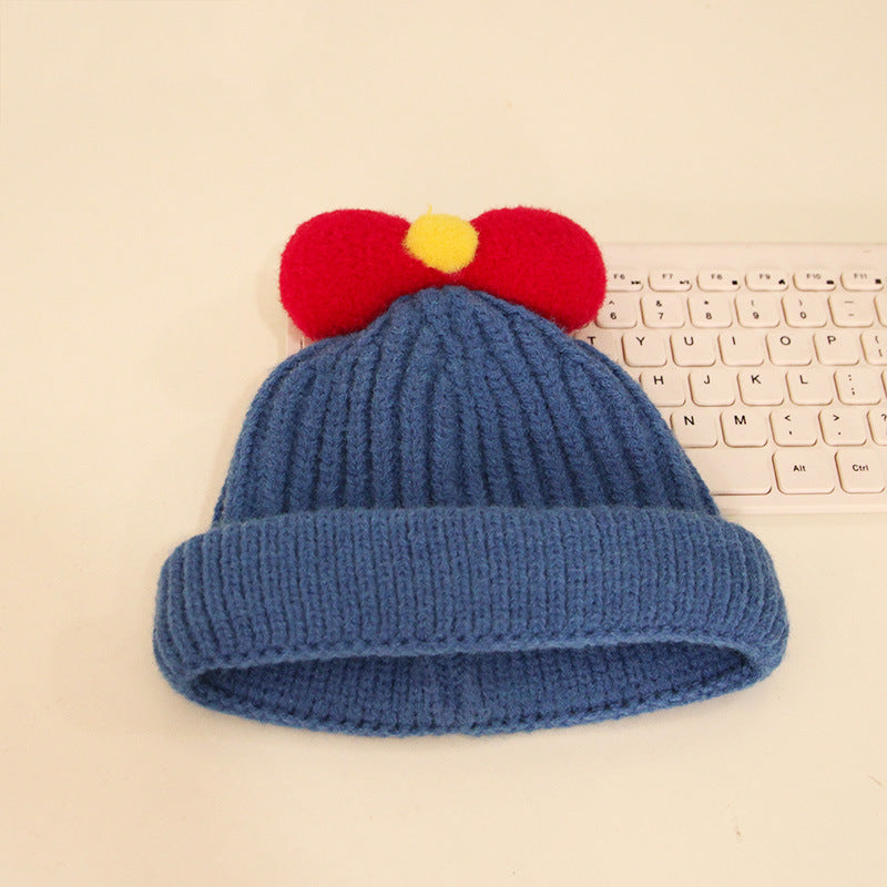 Style Woolen Warm Cute Bowknot Knitted Kids' Headwear