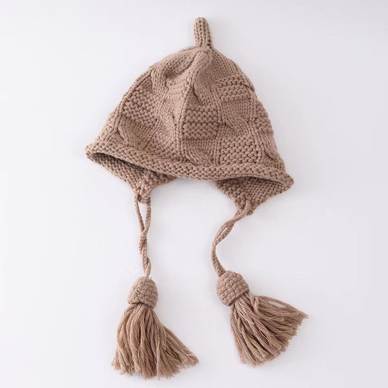 Children's Knitted Woolen Hat Handmade Wheat Ear Kids' Headwear