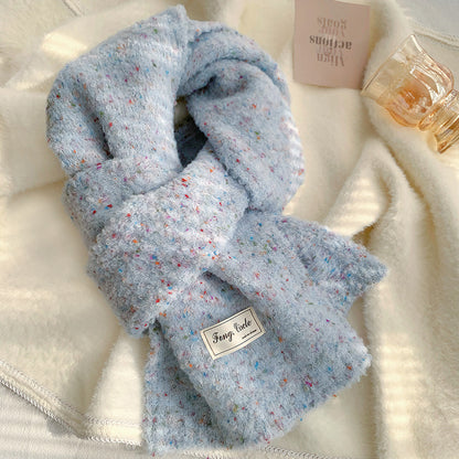 Solid Color Female Winter Versatile Knitted Scarfs