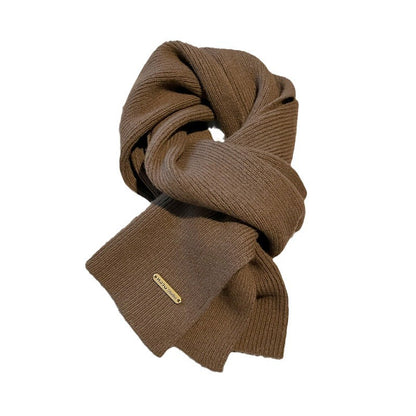 Women's & Men's Warm Word-of-mouth Pure Wool Knit For Couple Versatile Solid Scarfs