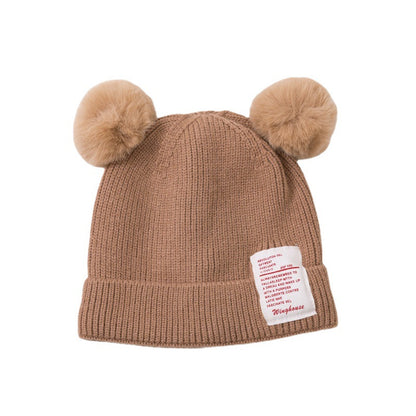 Children's Broken Color Deviation Hat Knitted Processing Kids' Headwear