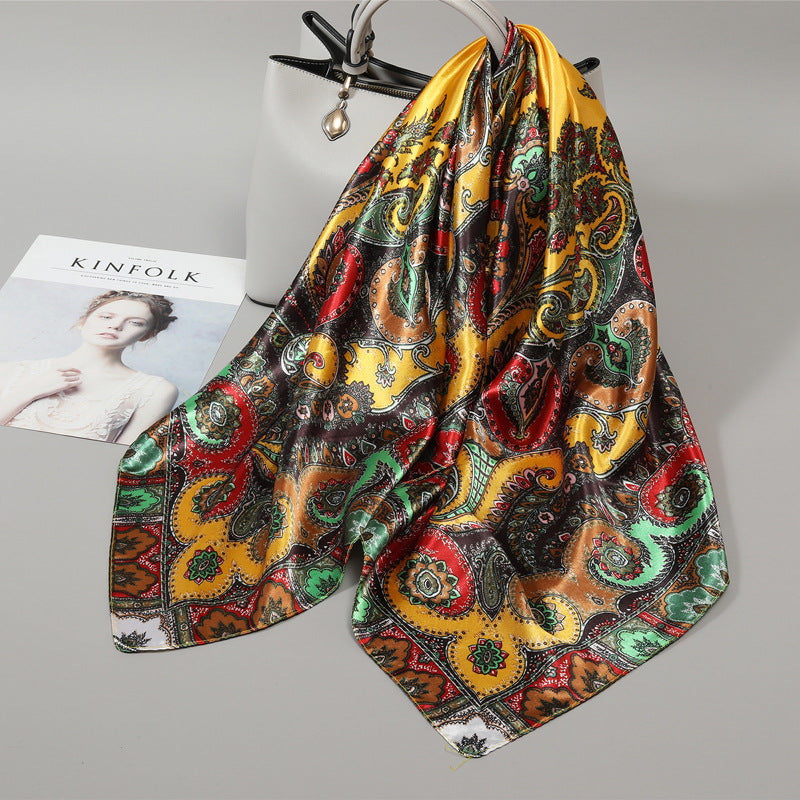 Women's Large Kerchief Silk Autumn Summer Thin Scarfs