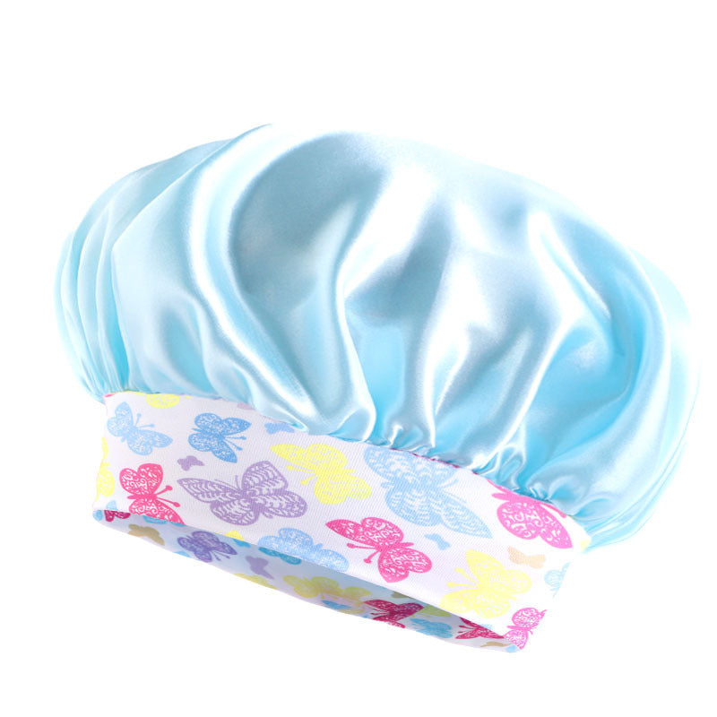 Children's Printed Wide-brimmed Headband Satin Round Nightcap Kids' Headwear