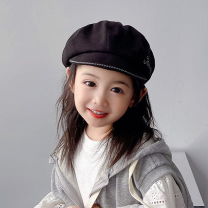 Children's Beret Hat Snapback Painter Western Style Kids' Headwear