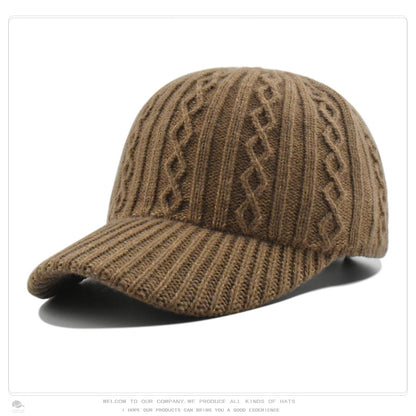 Women's Knitted Wool Baseball Korean Fashion Face Hats & Caps