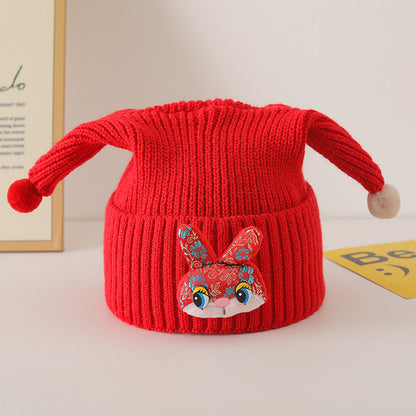 Women's & Men's Red Funny Festive Knitted Winter Keep Kids' Headwear