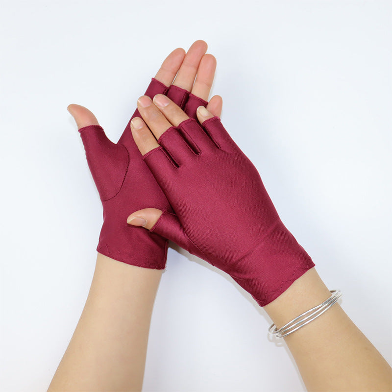 Exposed Five Fingers Thin Nail Jump Square Dance Sun Gloves