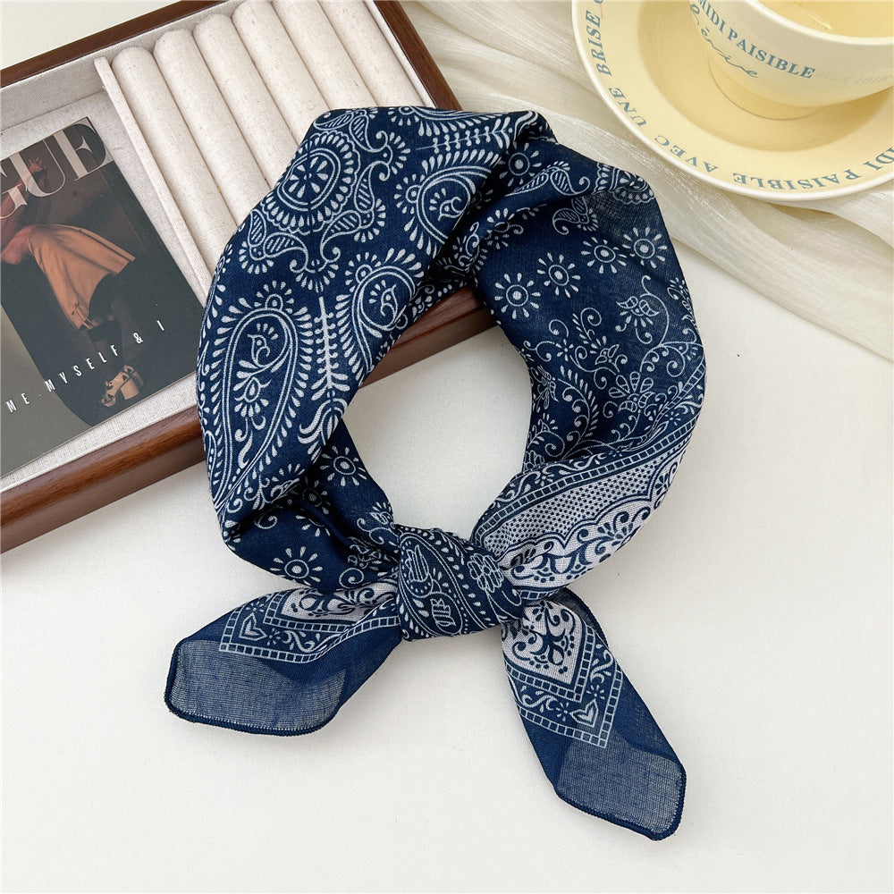 Small Square Towel Silk Female Autumn Summer Bandana Headband Scarfs