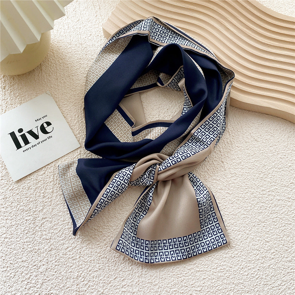 Women's Style Four Narrow Hair Band Tie Bag Temperament Scarfs