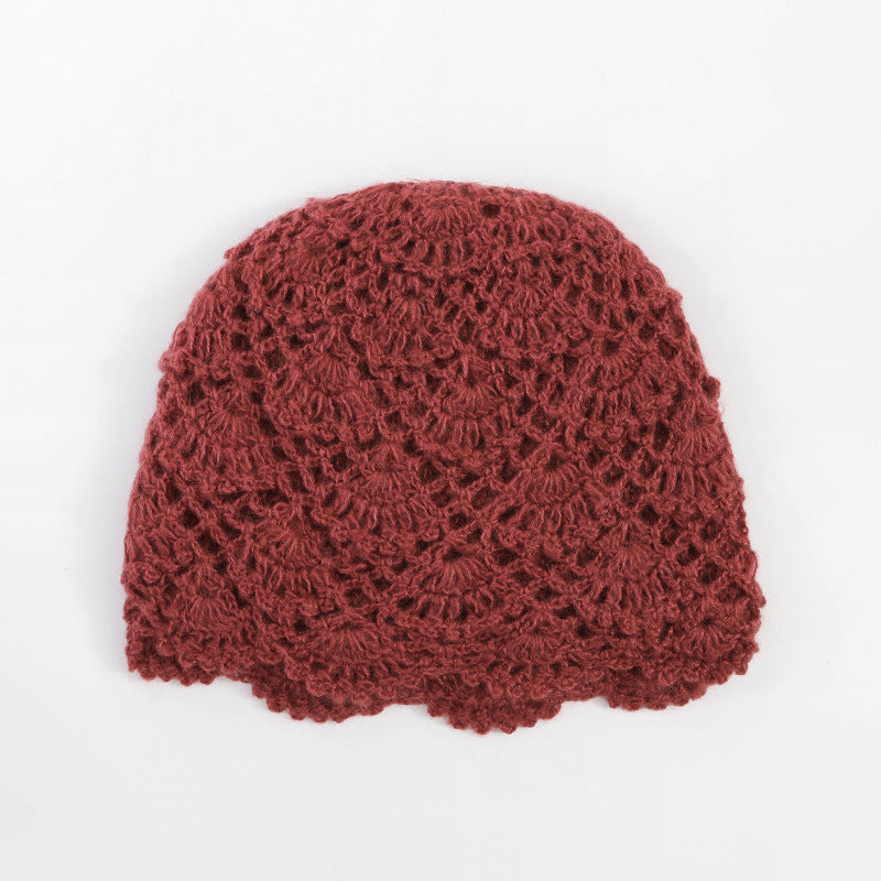 Women's Knitted Woolen Double Layer Thermal Windproof Hats & Caps