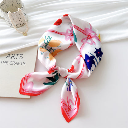 Women's Silk Autumn Summer Decorative Thin Fashionable Scarfs