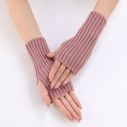 Women's Knitted Wool Fingerless Arm Sleeve Wrist Gloves