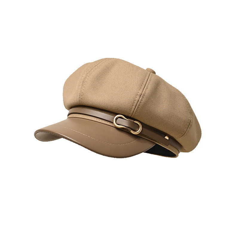 Women's Petite Korean Style Series Retro Small Leather Hats & Caps