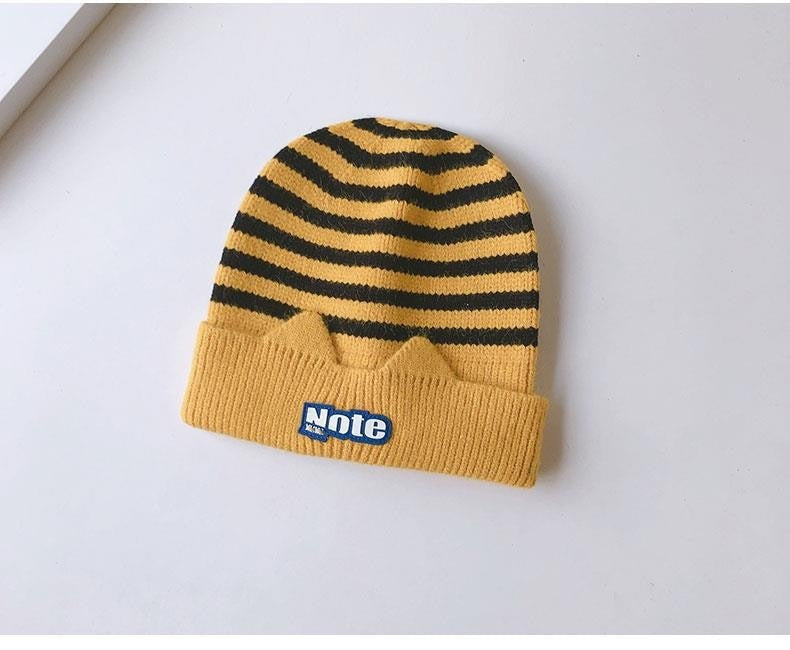 Children's Hat Korean Style Knitted Striped Boyish Kids' Headwear